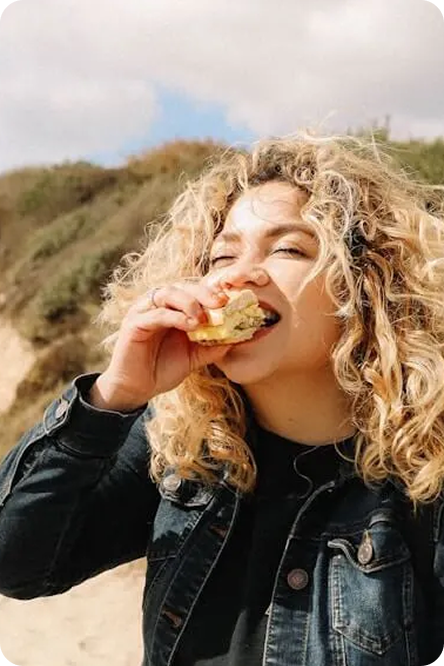 Customer enjoying food